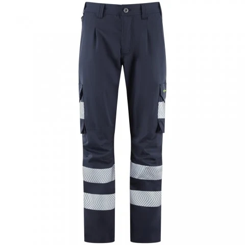 Navy blue reflective cargo work pants